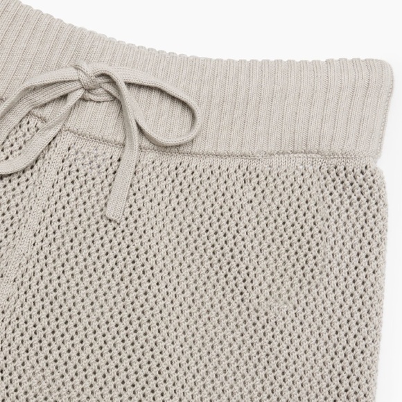 BNWT- TNA Feliz Mid-rise Wide-leg Knit Organic Cotton Pants Colour Ashen (S) - Picture 13 of 13